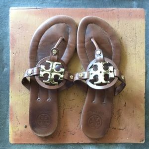 Tory Burch Brown Gold Miller Sandal 8